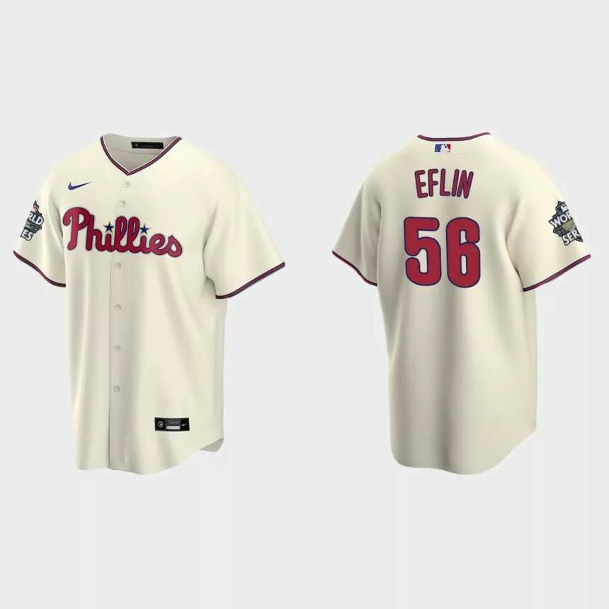 Philadelphia Phillies Zach Eflin 2022 World Series Cream Replica Jersey