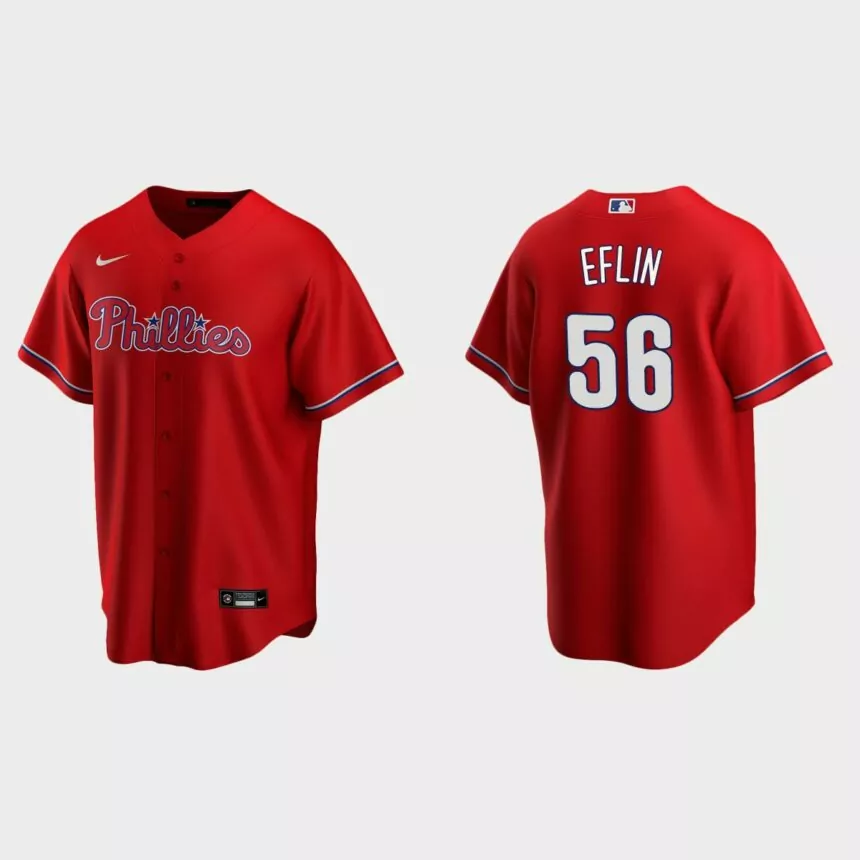Philadelphia Phillies Zach Eflin Replica Alternate Jersey – Red