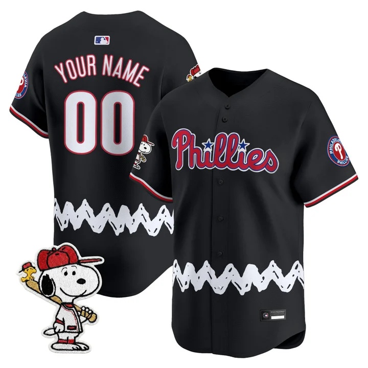 Philadelphia Phillies x Peanuts Vapor Premier Limited Custom Jersey BLACK