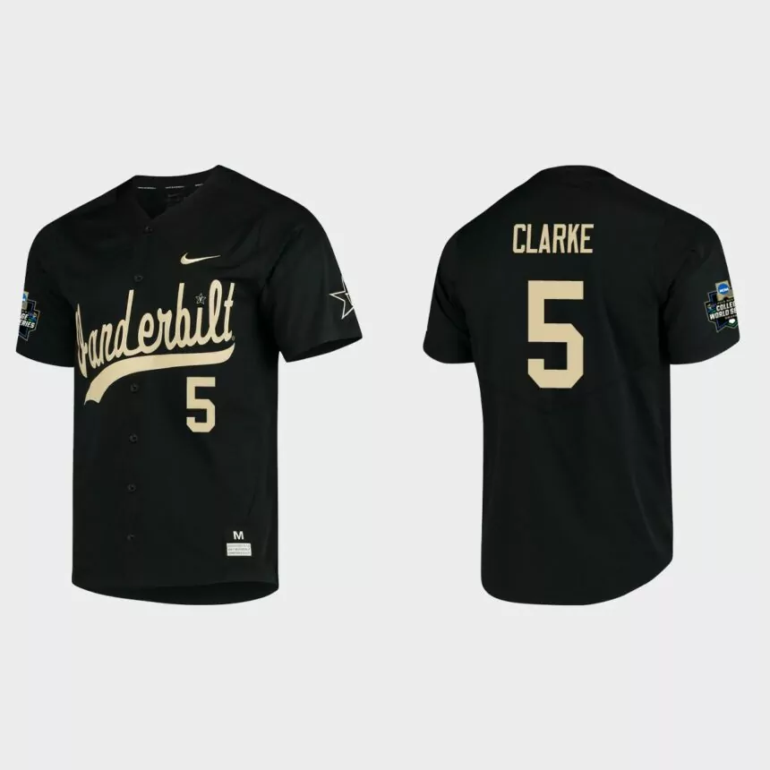 Philip Clarke Vanderbilt Commodores College World Series Baseball Jersey – Black