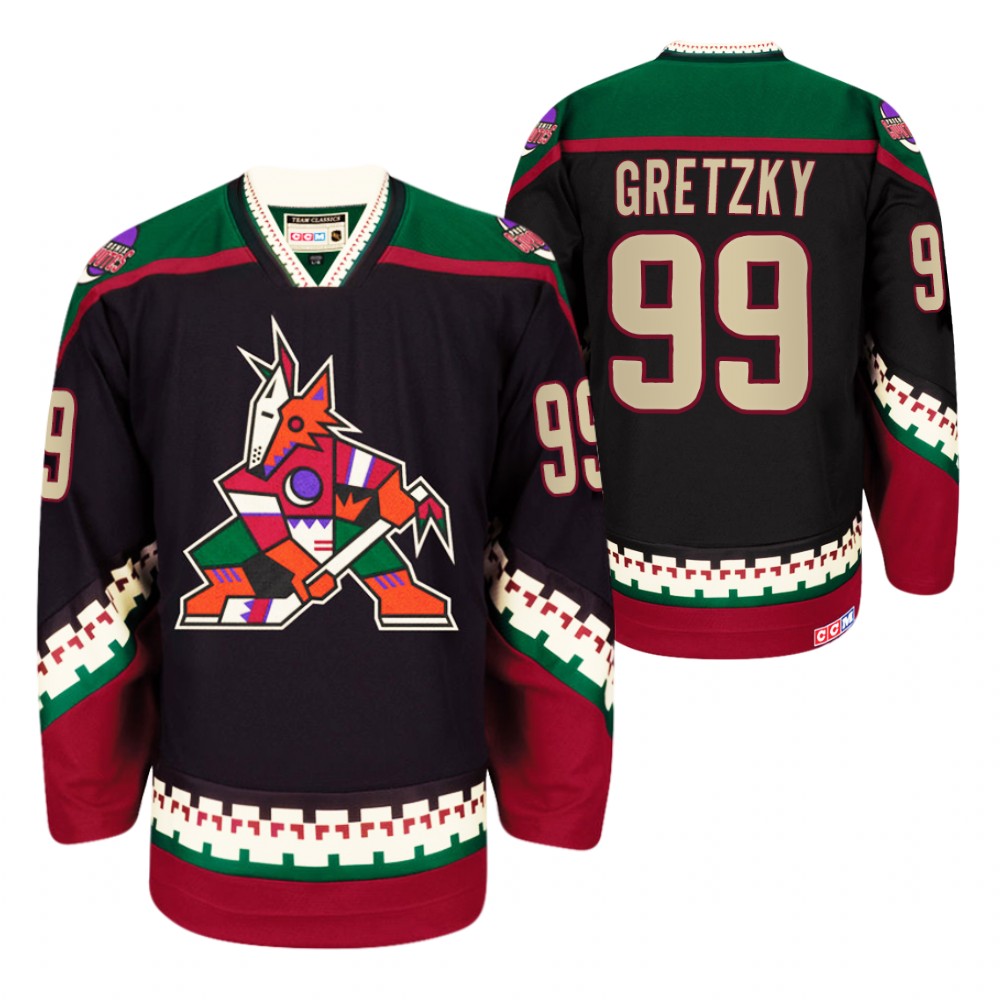 Phoenix Coyotes #99 Wayne Gretzky Black Heritage Vintage Jersey