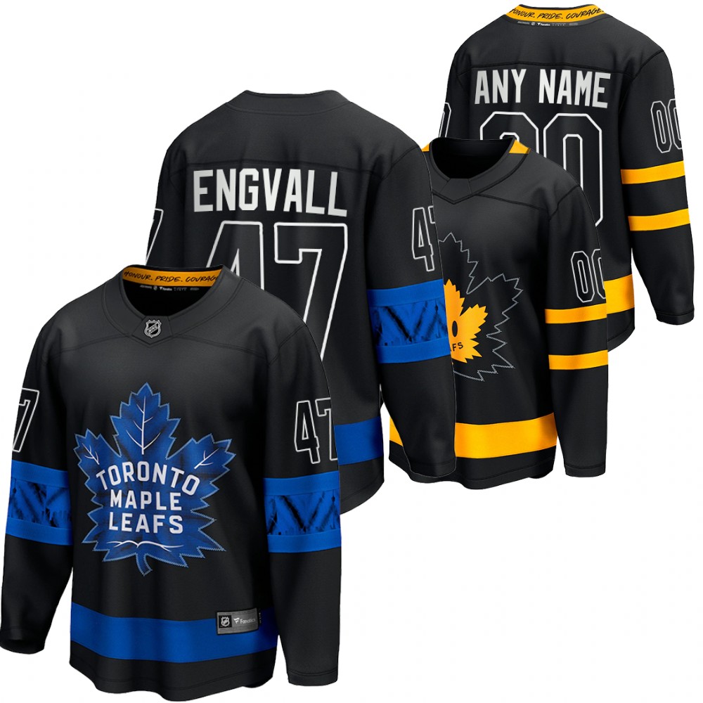 Pierre Engvall Maple Leafs drew house Alternate Reversible Black Premier Jersey