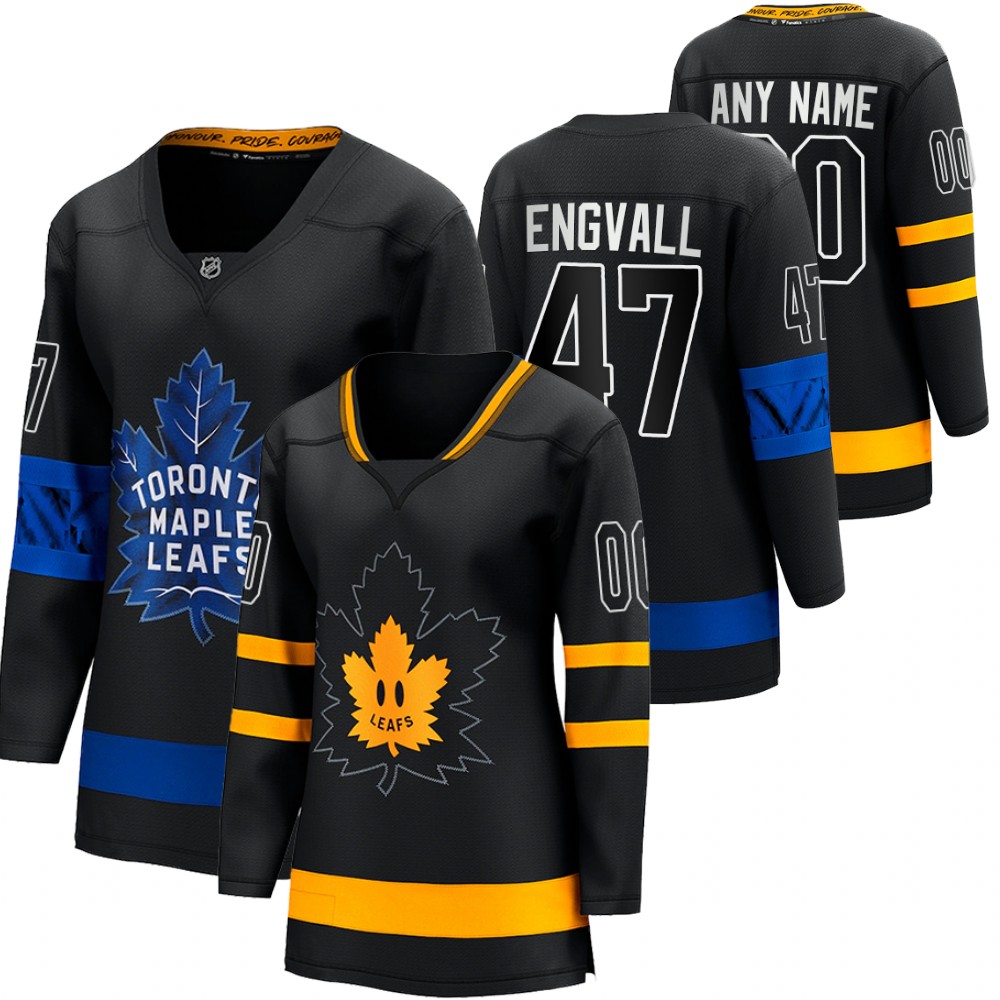 Pierre Engvall Maple Leafs drew house Alternate Reversible Black Premier Jersey Women