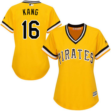 Pirates #16 Jung-ho Kang Gold Alternate Women's Stitched MLB Jersey