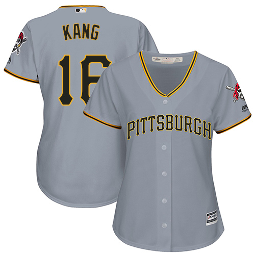 Pirates #16 Jung-ho Kang Grey Road Women's Stitched MLB Jersey
