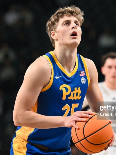 Pittsburgh Panthers #25 Nojus Indrusaitis Blue Panthers College Basketball Game Jersey 