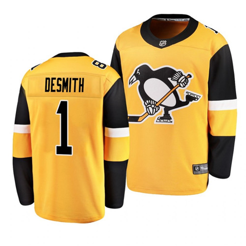 Pittsburgh Penguins #1 Casey DeSmith Yellow 2021 Jersey