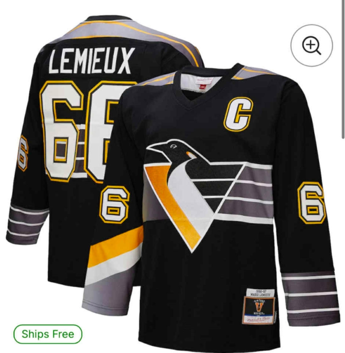 Pittsburgh Penguins 66 LEMIEUX JERSEY