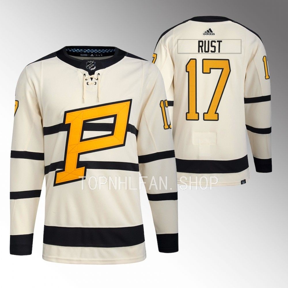 Pittsburgh Penguins Bryan Rust Cream 2023 Winter Classic Primegreen Jersey