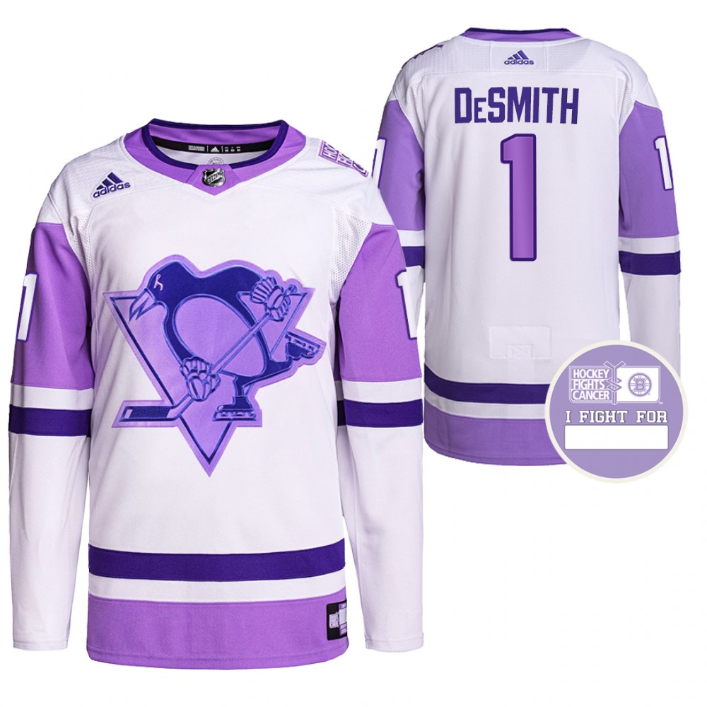 Pittsburgh Penguins Casey DeSmith Hockey Fights Cancer White Purple Primegreen Authentic Jersey