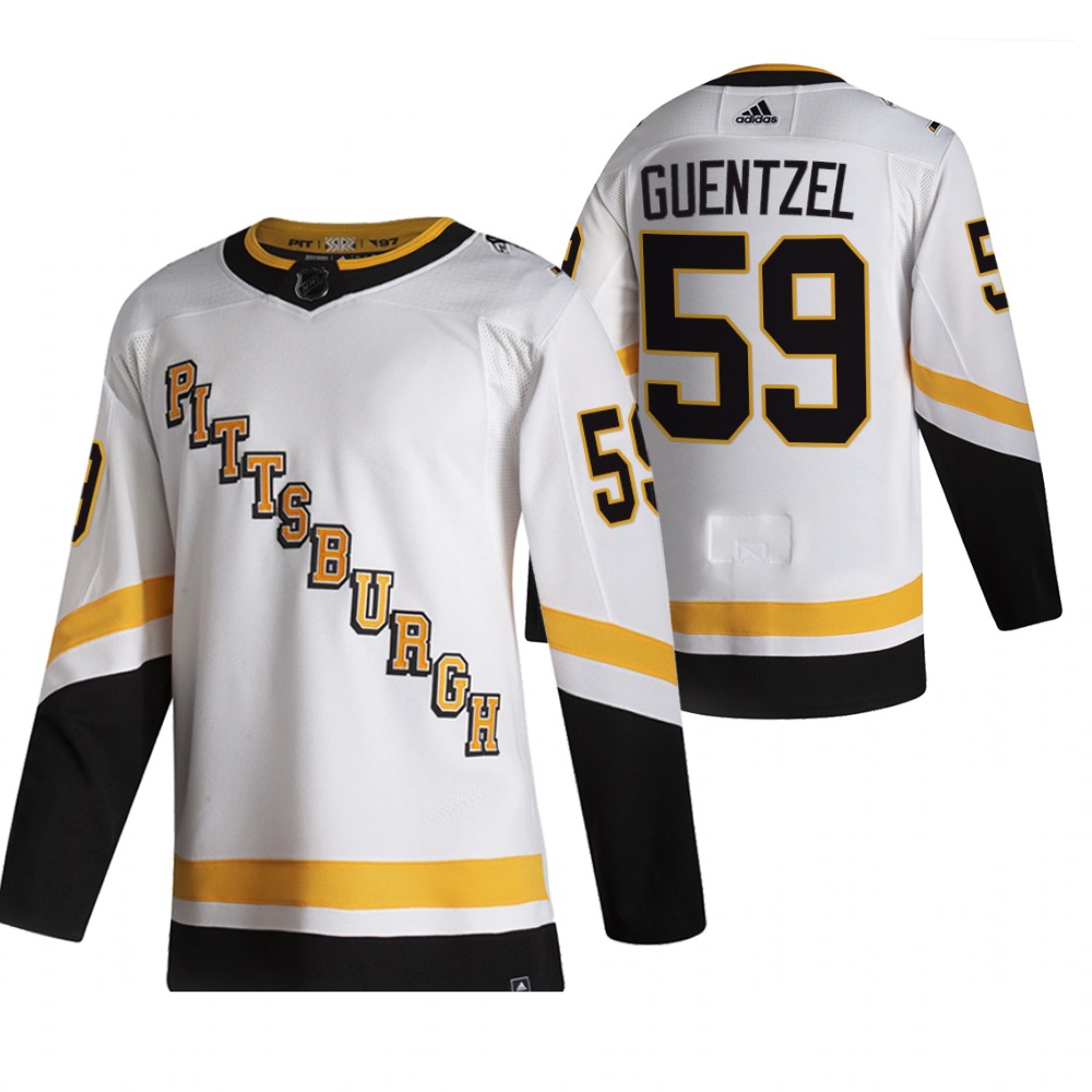 Pittsburgh Penguins Jake Guentzel White 2020-21 Reverse Retro Fourth Authentic Jersey