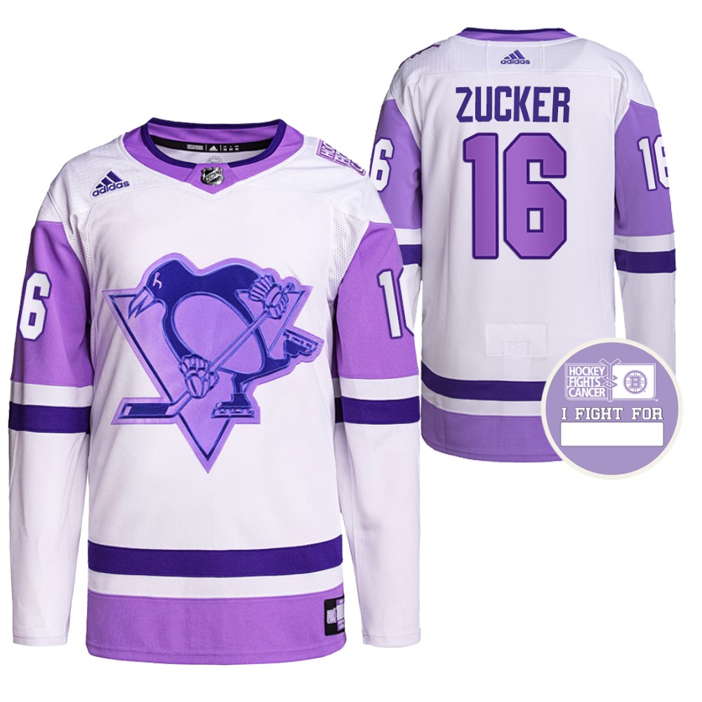 Pittsburgh Penguins Jason Zucker Hockey Fights Cancer White Purple Primegreen Authentic Jersey