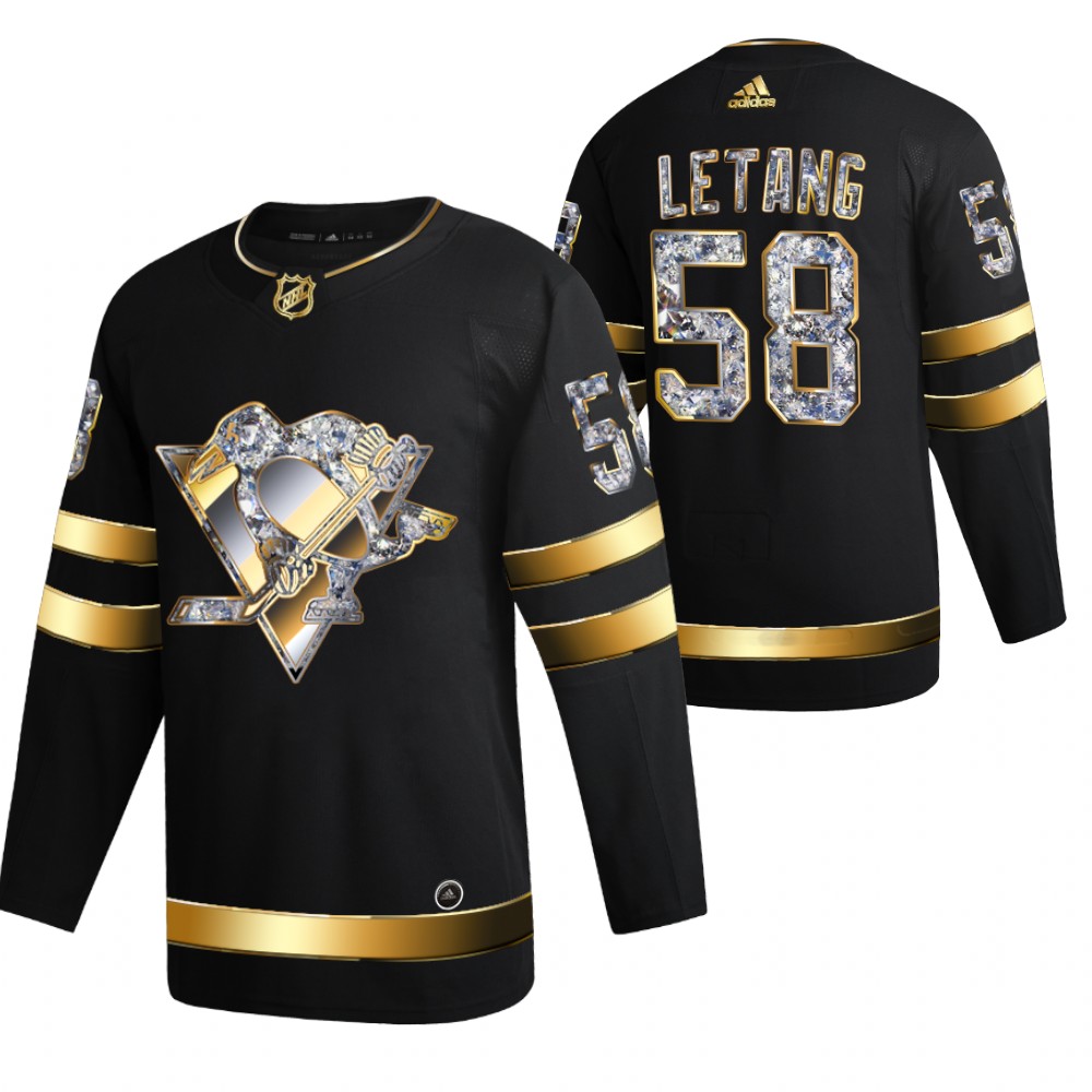 Pittsburgh Penguins Kris Letang Black 2022 Stanley Cup Playoffs Diamond Edition Jersey