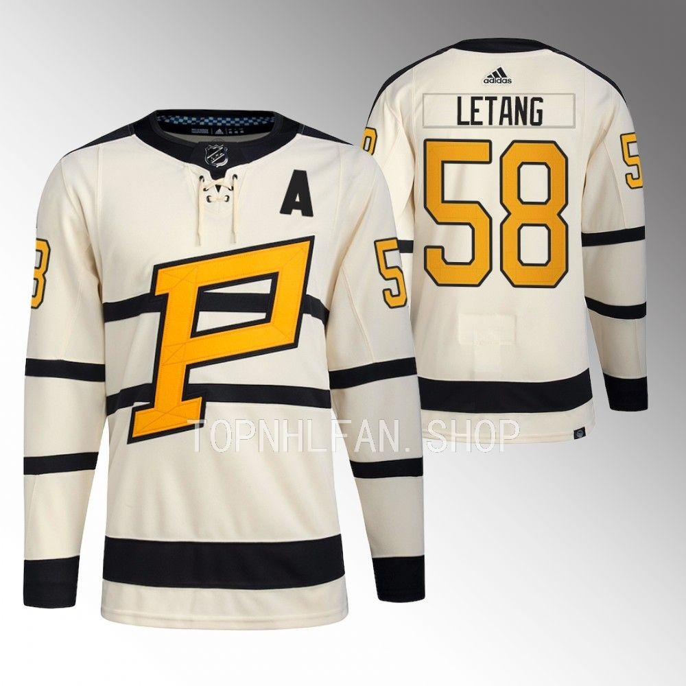 Pittsburgh Penguins Kris Letang Cream 2023 Winter Classic Primegreen Jersey