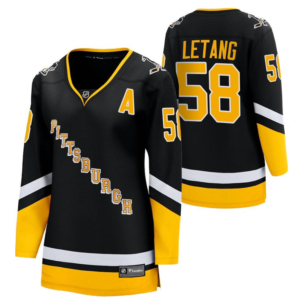 Pittsburgh Penguins Kris Letang Women Black 2021-22 Alternate Jersey