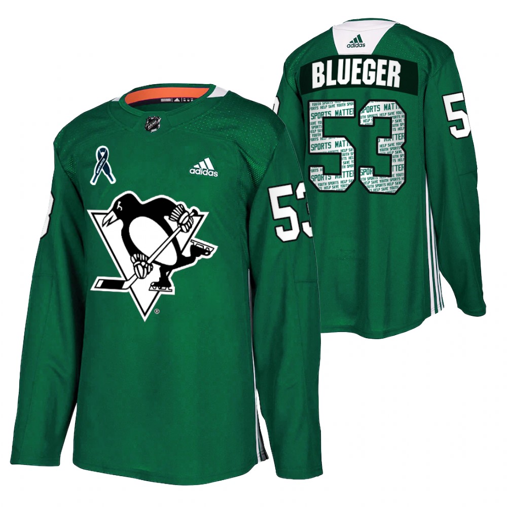 Pittsburgh Penguins Teddy Blueger Green Sports Matter Special Jersey