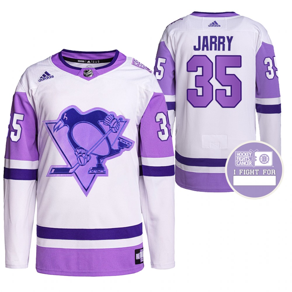 Pittsburgh Penguins Tristan Jarry Hockey Fights Cancer White Purple Primegreen Authentic Jersey