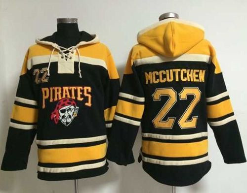 Pittsburgh Pirates #22 Andrew McCutchen Black Sawyer Hooded Sweatshirt Stitched Baseball Jersey
