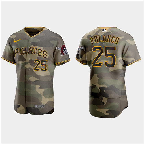 Pittsburgh Pirates #25 Gregory Polanco Men's Nike 2021 Armed Forces Day Authentic MLB Jersey -Camo