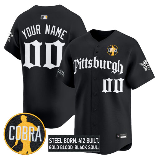 Pittsburgh Pirates ‘Dave Parker Cobra Patch’ Vapor Premier Limited Custom Jersey black