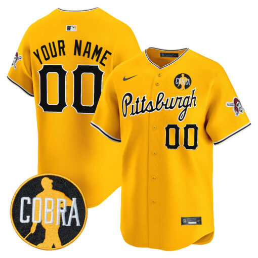 Pittsburgh Pirates ‘Dave Parker Cobra Patch’ Vapor Premier Limited Custom Jersey gold