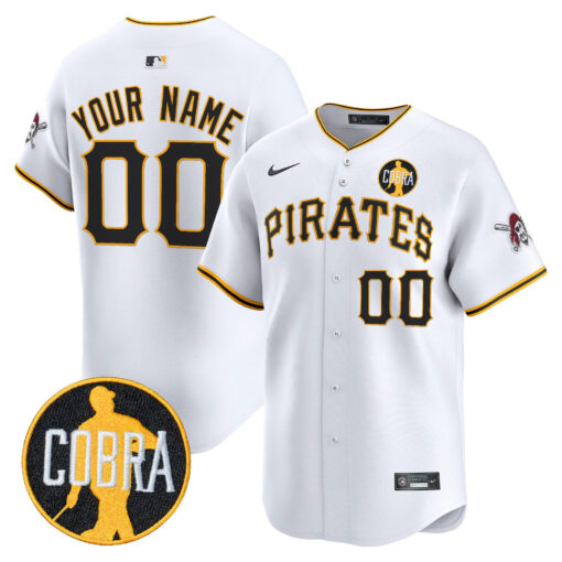 Pittsburgh Pirates ‘Dave Parker Cobra Patch’ Vapor Premier Limited Custom Jersey white