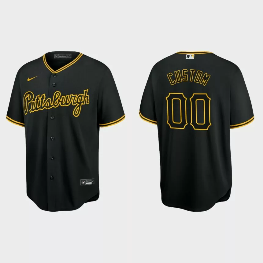 Pittsburgh Pirates Custom Replica Baseball Jersey – Black