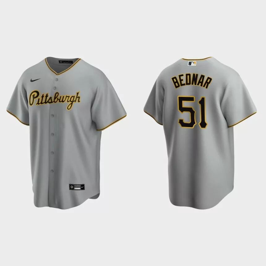 Pittsburgh Pirates David Bednar Replica Road Jersey – Gray
