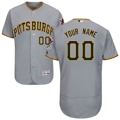 Pittsburgh Pirates Gray Men's Customized Flexbase Jersey