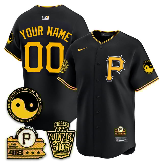Pittsburgh Pirates Yinzerpalooza 2025 Limited Custom Jersey - All Stitched Youth Black custom