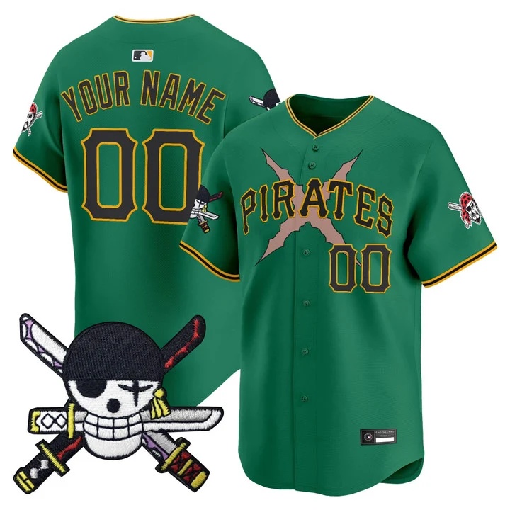 Pittsburgh Pirates x One Piece Zoro Patch Vapor Premier Limited Custom Jersey GREEN
