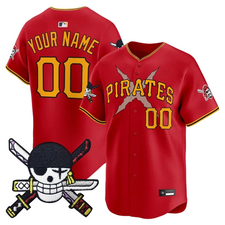 Pittsburgh Pirates x One Piece Zoro Patch Vapor Premier Limited Custom Jersey RED