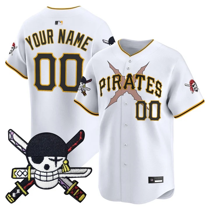 Pittsburgh Pirates x One Piece Zoro Patch Vapor Premier Limited Custom Jersey WHITE