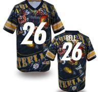 Pittsburgh Steelers #26 BELL Men's Stitched NFL Elite Fanatical Version Jersey (1)