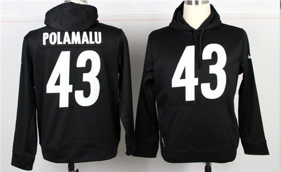 Pittsburgh Steelers #43 Troy Polamalu Nike hoody Black