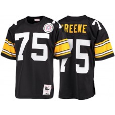 Pittsburgh Steelers #75 Joe Greene Black Authentic Throwback Jersey
