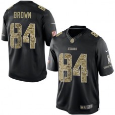 Pittsburgh Steelers #84 Antonio Brown Salute To Service Black Jersey