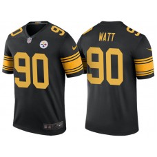 Pittsburgh Steelers #90 T.J. Watt Black Color Rush Legend Jersey