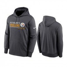 Pittsburgh Steelers Anthracite Prime Logo Name Split Hoodie