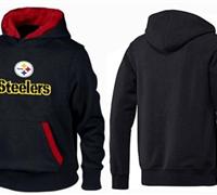 Pittsburgh Steelers Authentic Logo Pullover Hoodie Black & Red