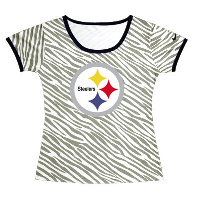 Pittsburgh Steelers Sideline Legend Authentic Logo women Zebra stripes T-shirt
