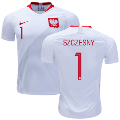 Poland #1 Szczesny Home Soccer Country Jersey