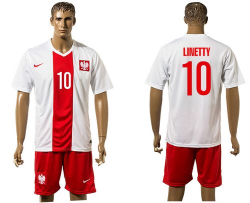Poland #10 Linetty White Home Soccer Country Jersey