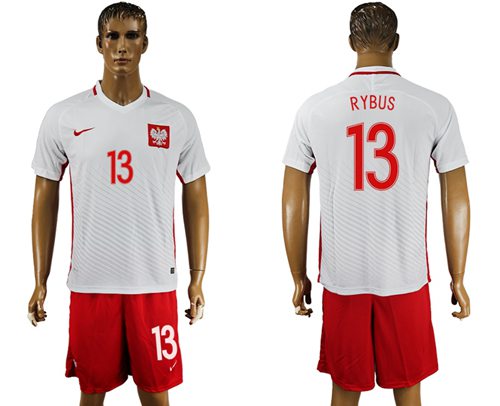 Poland #13 Rybus Home Soccer Country Jersey