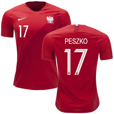 Poland #17 PESZKO Away Soccer Country Jersey