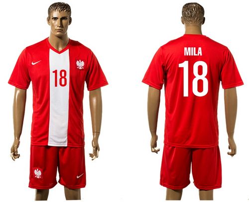 Poland #18 Mila Red Away Soccer Country Jersey