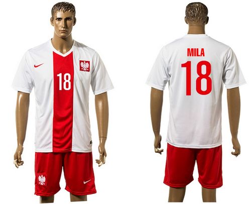 Poland #18 Mila White Home Soccer Country Jersey