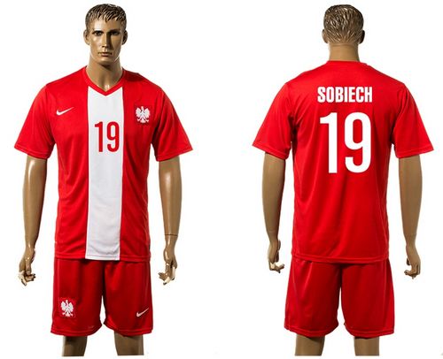 Poland #19 Sobiech Red Away Soccer Country Jersey