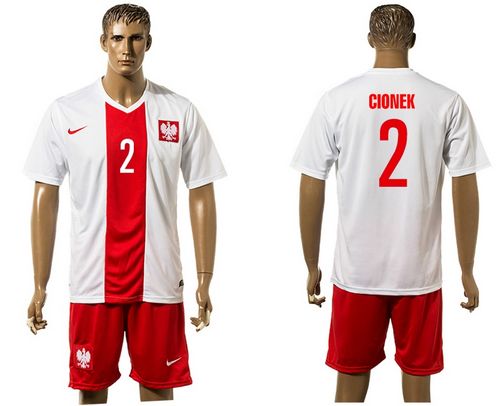 Poland #2 Cionke White Home Soccer Country Jersey