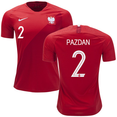 Poland #2 Pazdan Away Soccer Country Jersey